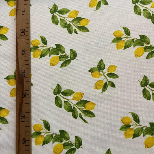Tissu Impression Numérique - Citrons sur Branches pour Déco et Mode - Boutique MyTissus Marckolsheim Alsace