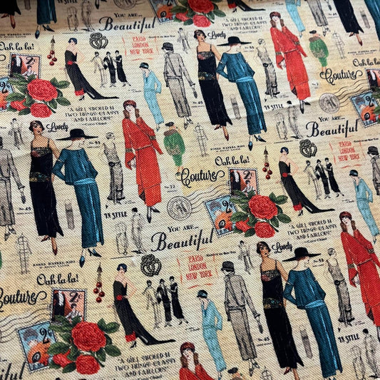Tissu Impression Numérique Défilé de Mode & Mannequins Haute Couture pour Déco et Mode - Boutique MyTissus Marckolsheim Alsace