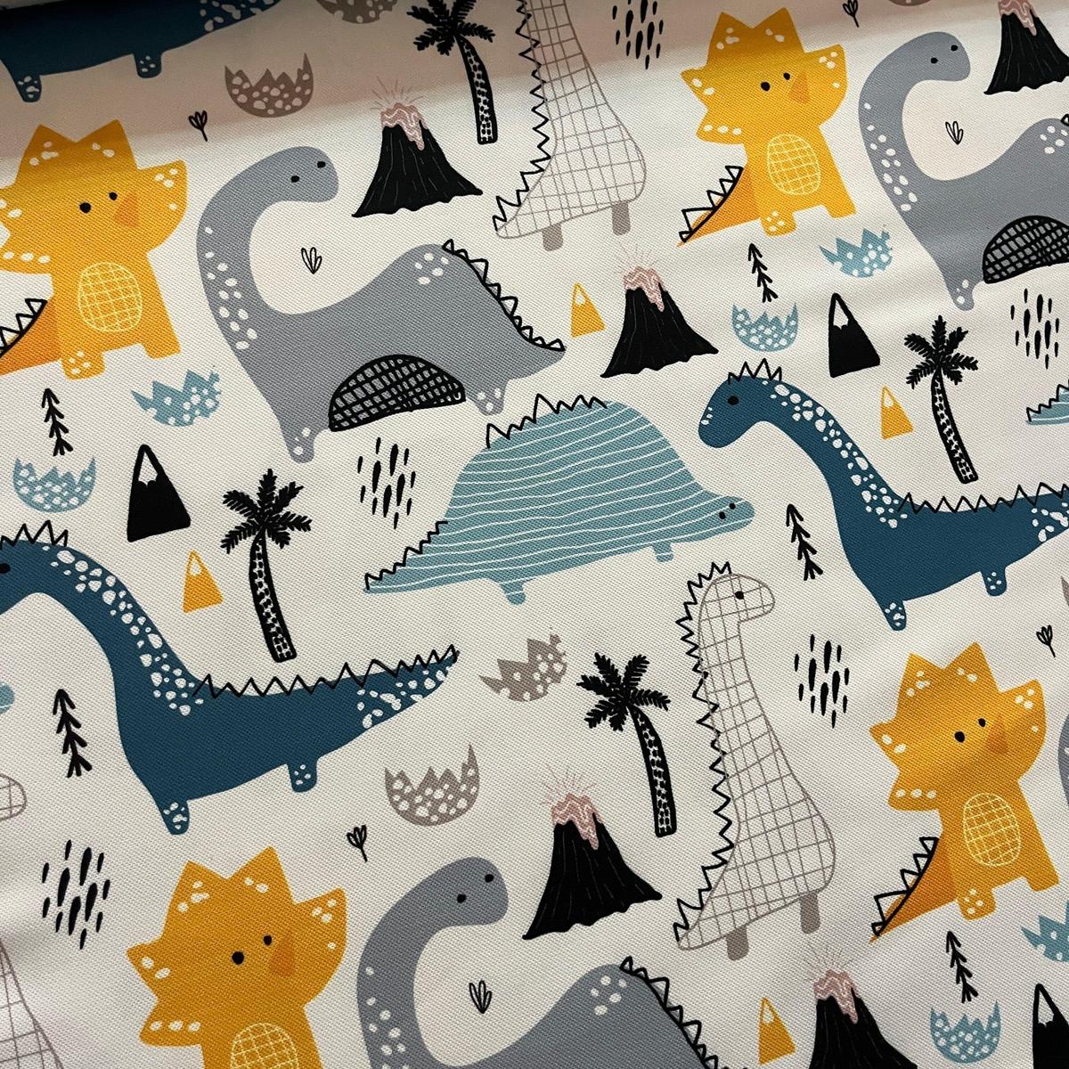Tissu Impression Numérique - Dinosaures pour Déco et Mode - Boutique MyTissus Marckolsheim Alsace