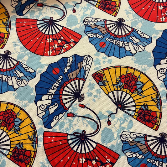 Tissu Impression Numérique - Éventail Japonais pour Déco et Mode - Boutique MyTissus Marckolsheim Alsace