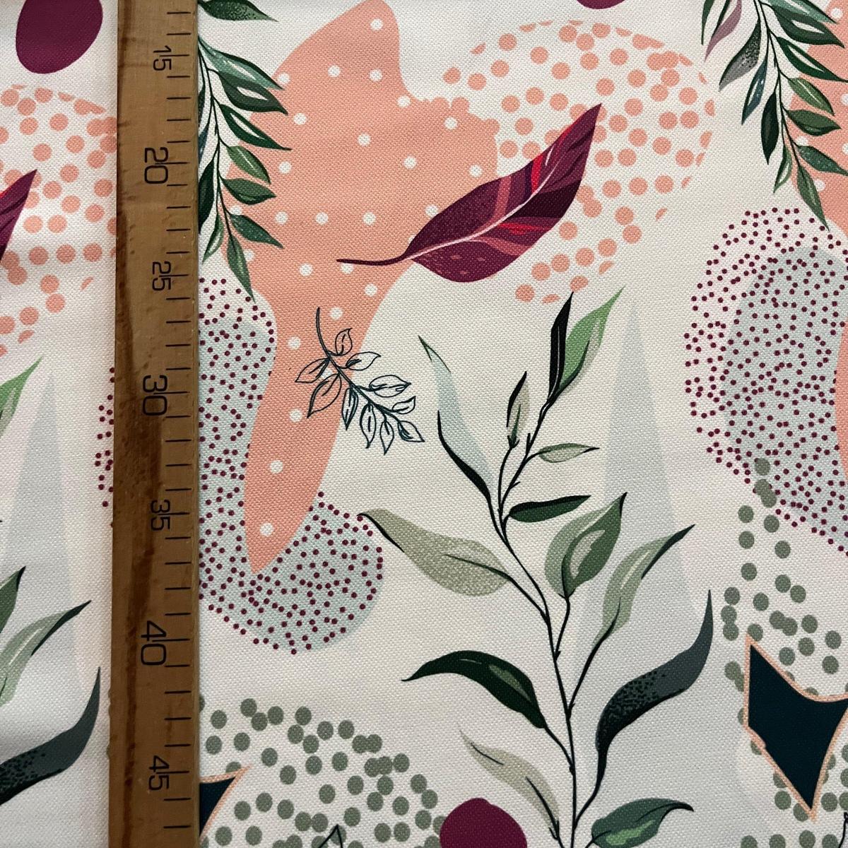 Tissu Impression Numérique Feuillages Élégants & Motifs Pastels pour Déco et Mode - Boutique MyTissus Marckolsheim Alsace