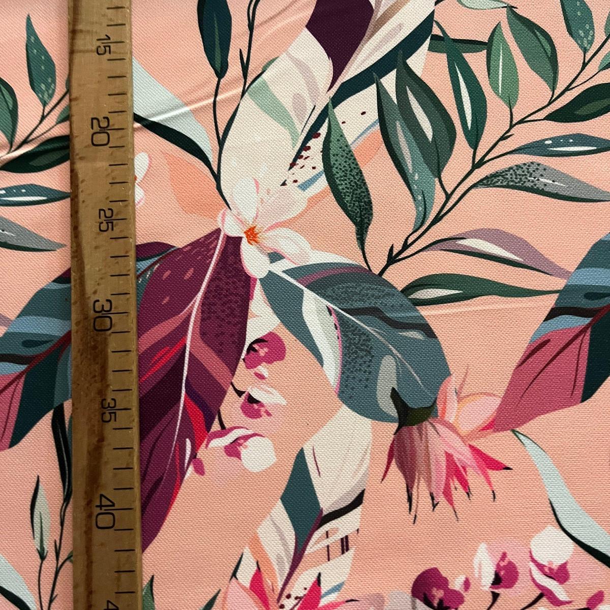 Tissu Impression Numérique - Feuillages Élégants Rose pour Déco et Mode - Boutique MyTissus Marckolsheim Alsace