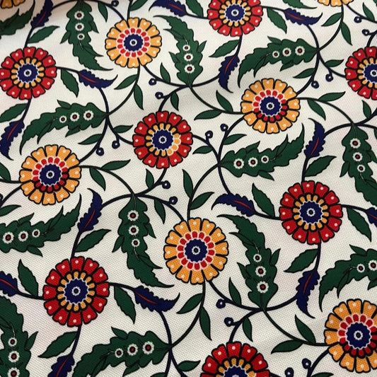 Tissu Impression Numérique - Fleurs Géométriques pour Déco et Mode - Boutique MyTissus Marckolsheim Alsace