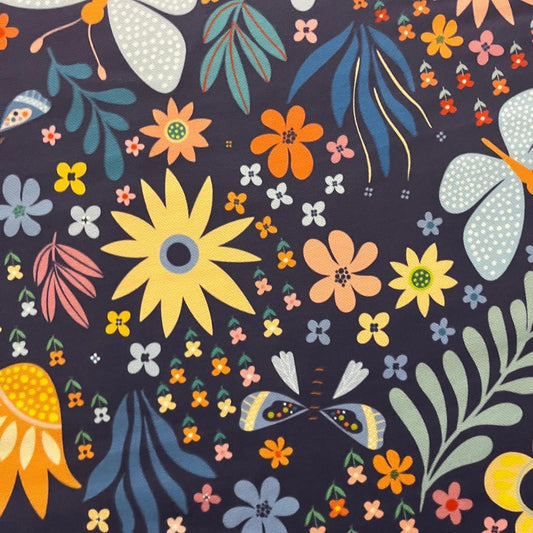 Tissu Impression Numérique - Flower Power Pop Peace & Love MyTissus pour Déco et Mode - Boutique MyTissus Marckolsheim Alsace