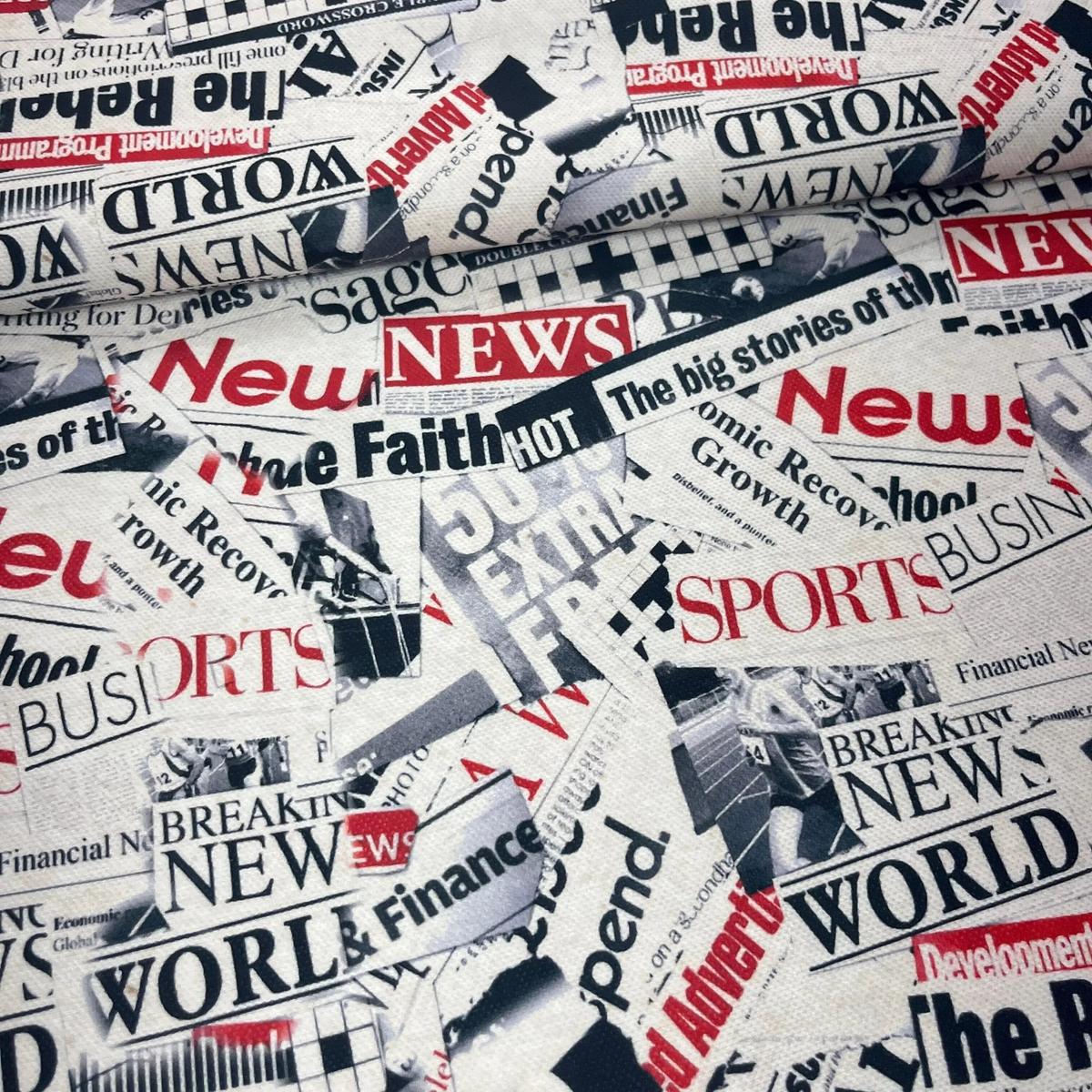 Tissu Impression Numérique - Journal News pour Déco et Mode - Boutique MyTissus Marckolsheim Alsace