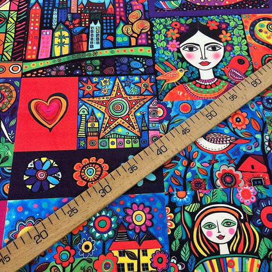 Tissu Impression Numérique - "L’Art Coloré" - Style Van Gogh & Picasso 250g pour Déco et Mode - Boutique MyTissus Marckolsheim Alsace