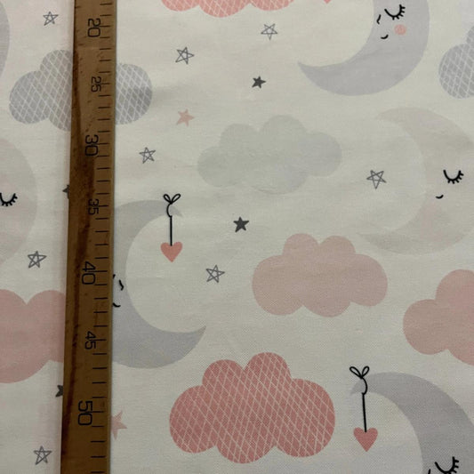 Tissu Impression Numérique - La Lune Endormie pour Déco et Mode - Boutique MyTissus Marckolsheim Alsace