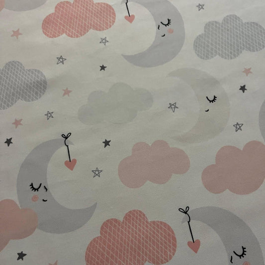 Tissu Impression Numérique - La Lune Endormie pour Déco et Mode - Boutique MyTissus Marckolsheim Alsace