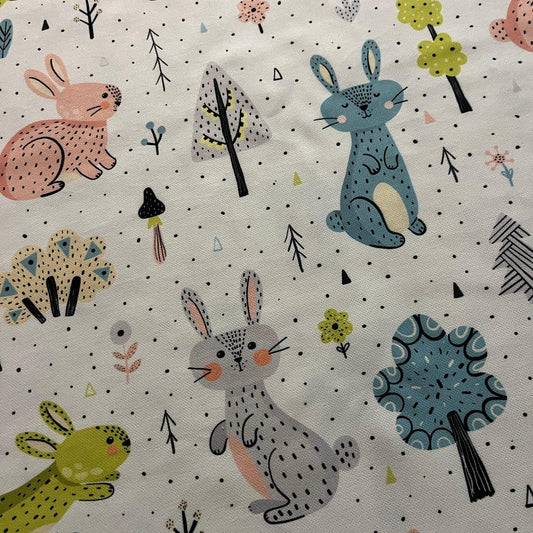 Tissu Impression Numérique - Lapins Mignons pour Déco et Mode - Boutique MyTissus Marckolsheim Alsace