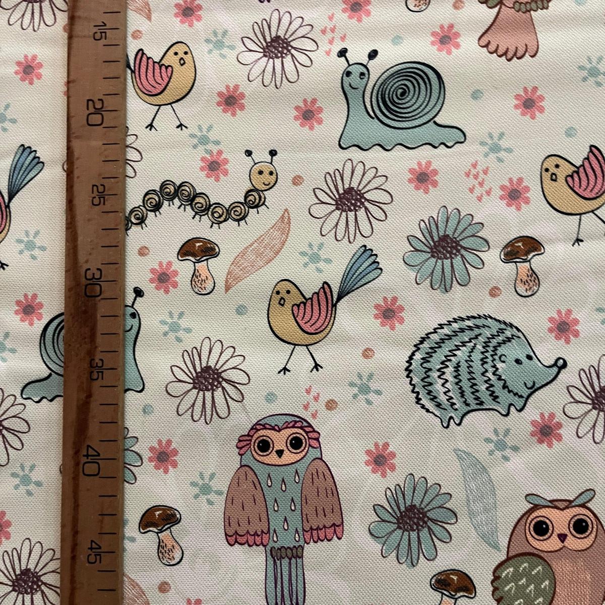 Tissu Impression Numérique "Les Petits Amis de la Forêt" - Pastel & Douceur - MyTissus pour Déco et Mode - Boutique MyTissus Marckolsheim Alsace