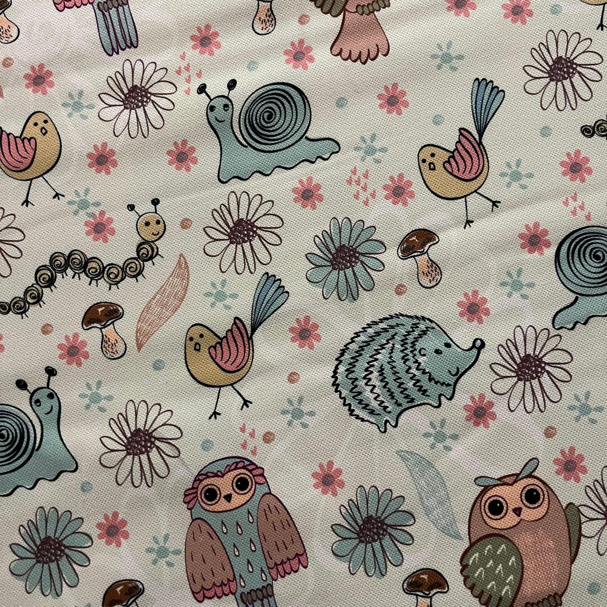 Tissu Impression Numérique "Les Petits Amis de la Forêt" - Pastel & Douceur - MyTissus pour Déco et Mode - Boutique MyTissus Marckolsheim Alsace