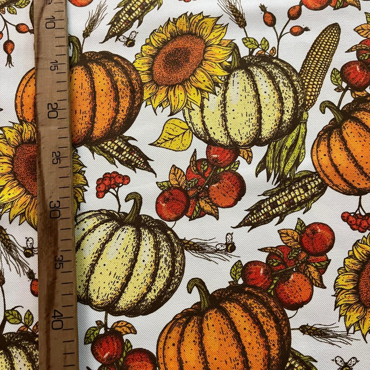 Tissu Impression Numérique "Moisson d'Automne" - Citrouilles & Tournesols - MyTissus pour Déco et Mode - Boutique MyTissus Marckolsheim Alsace