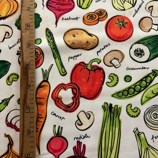 Tissu Impression Numérique Motifs Légumes & Potager Coloré pour Déco et Mode - Boutique MyTissus Marckolsheim Alsace