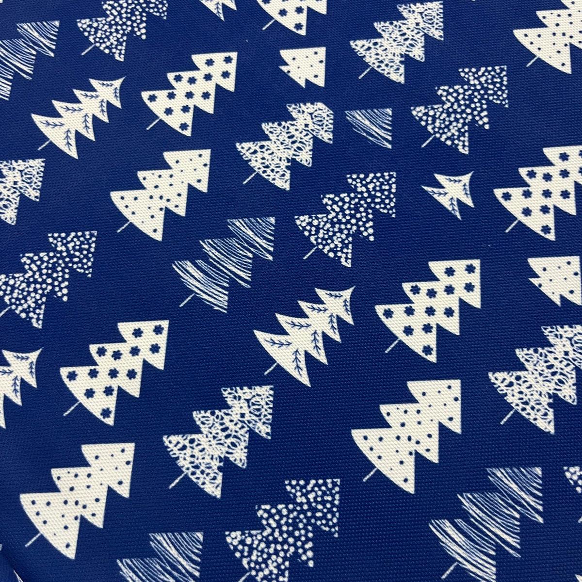 Tissu Impression Numérique Noël Sapins sur Fond Bleu - Toile 250g pour Déco et Mode - Boutique MyTissus Marckolsheim Alsace
