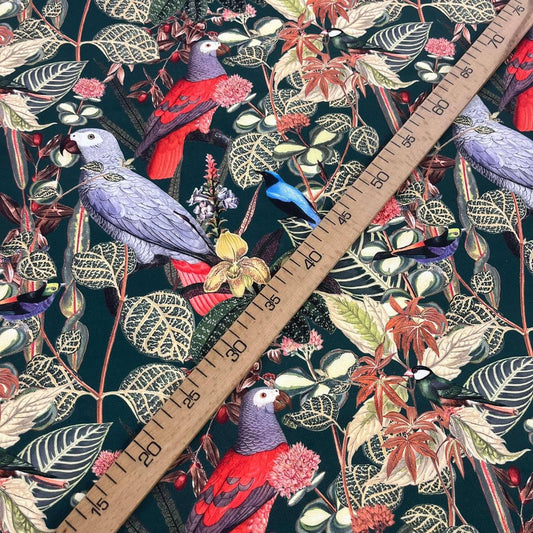 Tissu Impression Numérique Oiseaux et Feuillages - Toile de Coton 250g pour Déco et Mode - Boutique MyTissus Marckolsheim Alsace