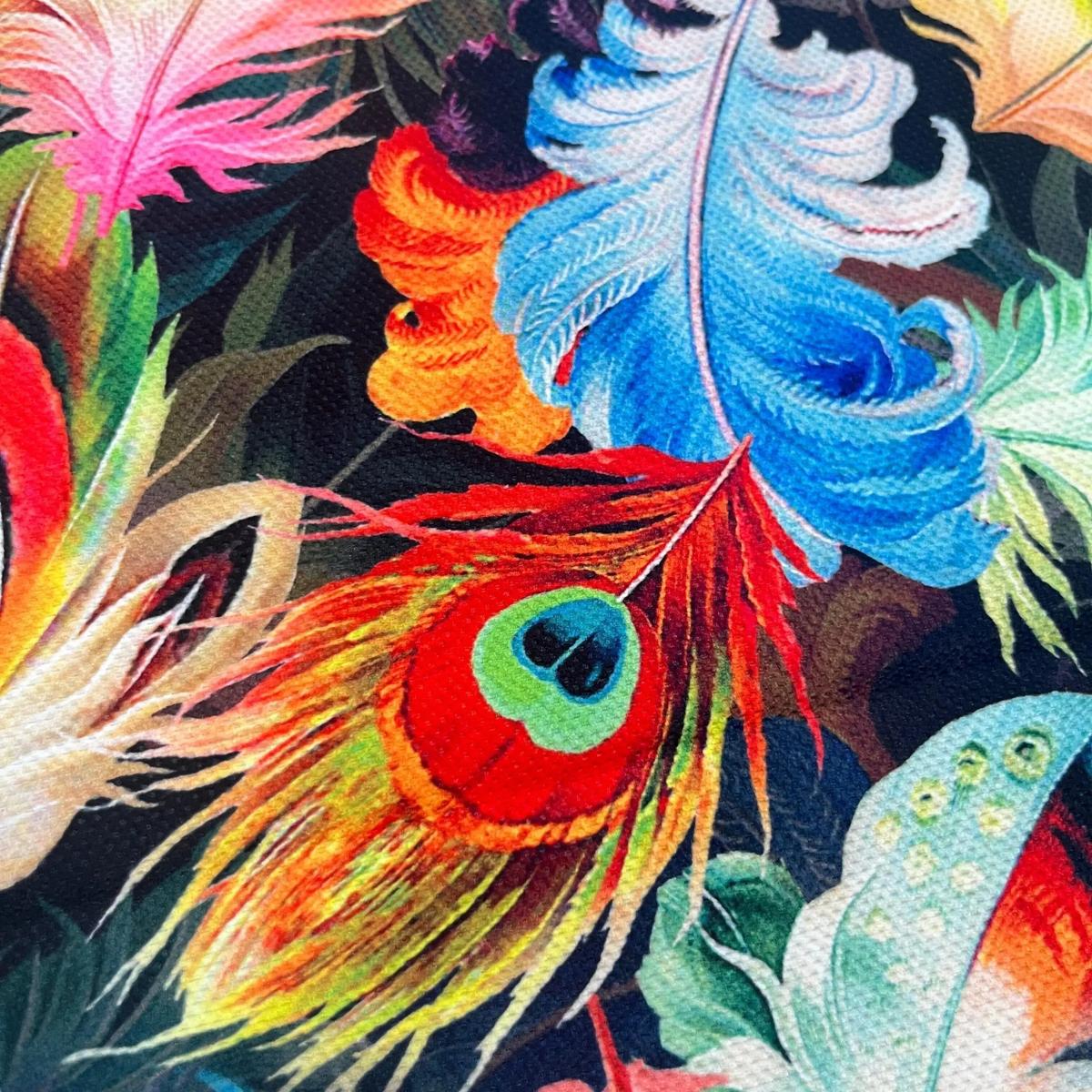 Tissu Impression Numérique - Plumes Colorées pour Déco et Mode - Boutique MyTissus Marckolsheim Alsace