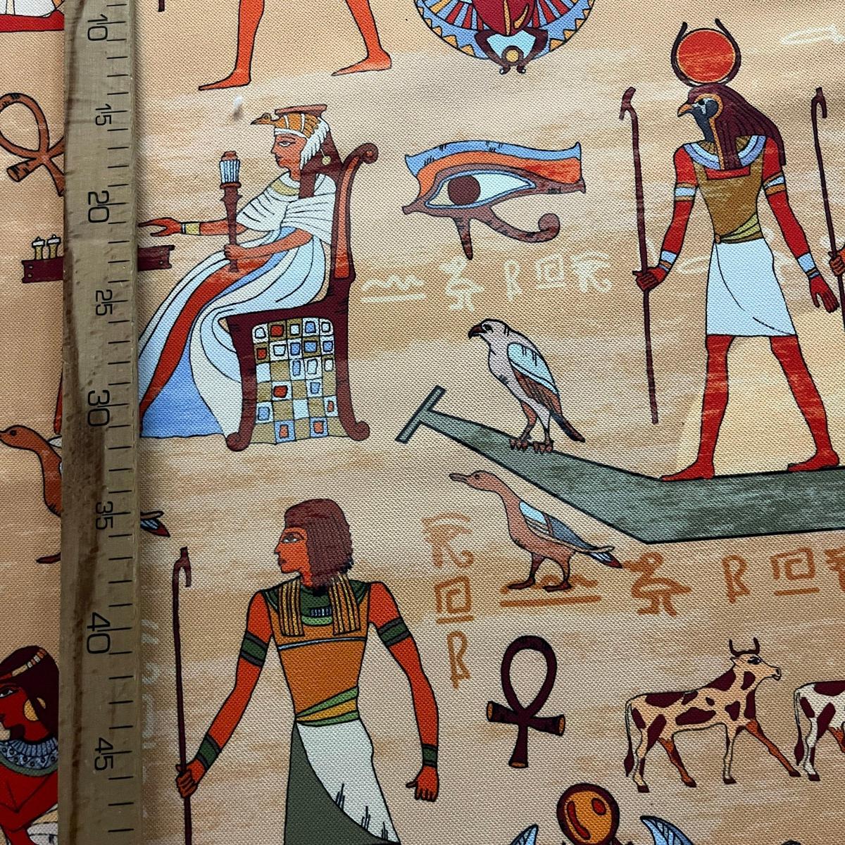 Tissu Impression Numérique "Sable d'Égypte" - Hiéroglyphes & Mystère - MyTissus pour Déco et Mode - Boutique MyTissus Marckolsheim Alsace