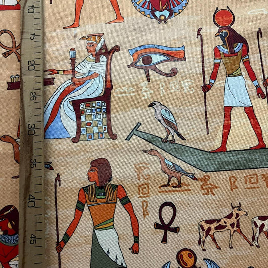 Tissu Impression Numérique "Sable d'Égypte" - Hiéroglyphes & Mystère - MyTissus pour Déco et Mode - Boutique MyTissus Marckolsheim Alsace