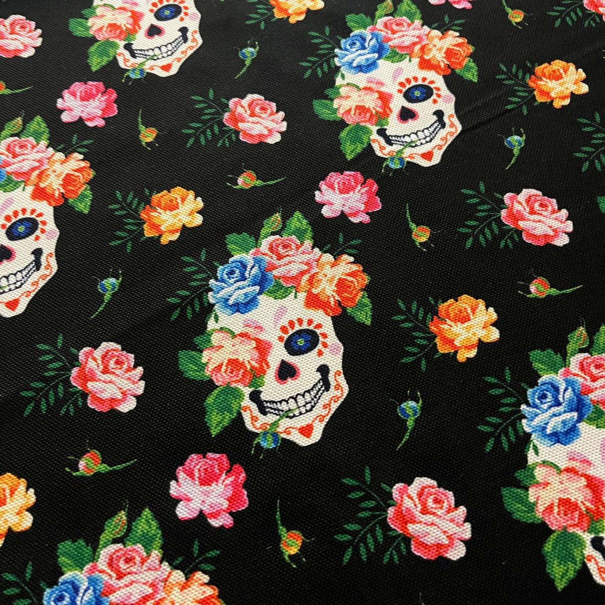 Tissu Impression Numérique - Têtes de Morts ArtDeco pour Déco et Mode - Boutique MyTissus Marckolsheim Alsace