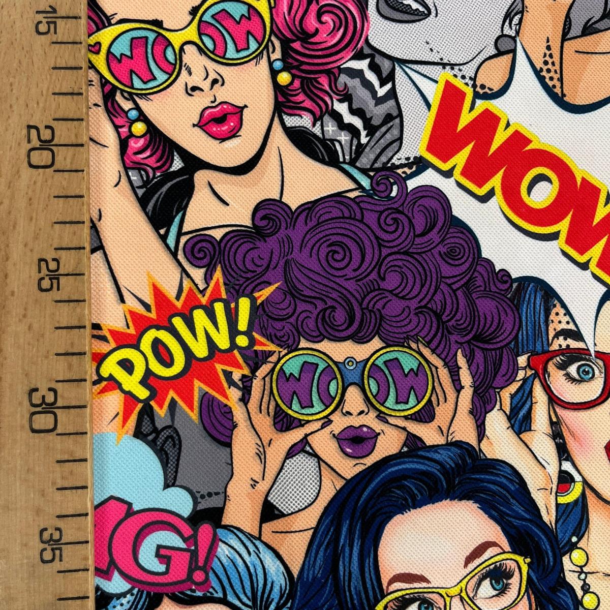 Tissu Impression Numérique "WOW" Style Pop Art - Toile épaisse 250g pour Déco et Mode - Boutique MyTissus Marckolsheim Alsace