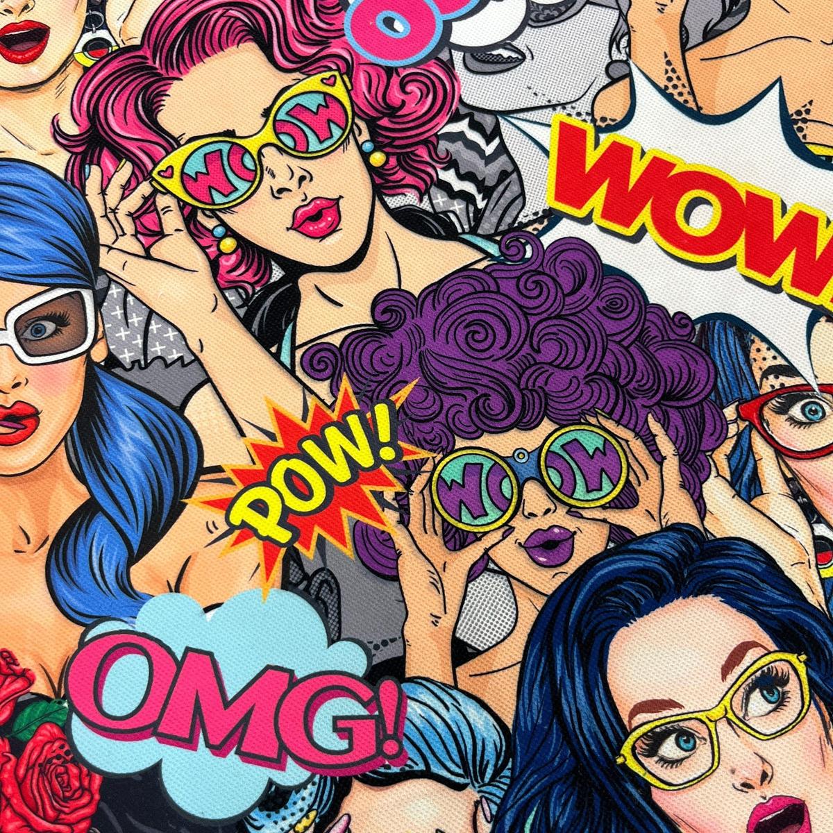 Tissu Impression Numérique "WOW" Style Pop Art - Toile épaisse 250g pour Déco et Mode - Boutique MyTissus Marckolsheim Alsace
