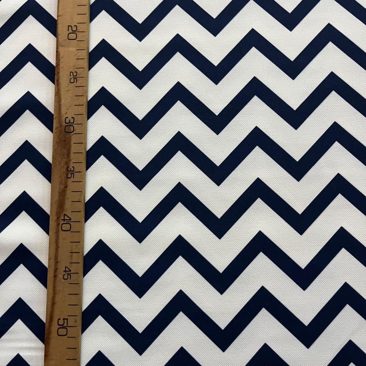 Tissu Impression Numérique - Zig Zag Marine pour Déco et Mode - Boutique MyTissus Marckolsheim Alsace