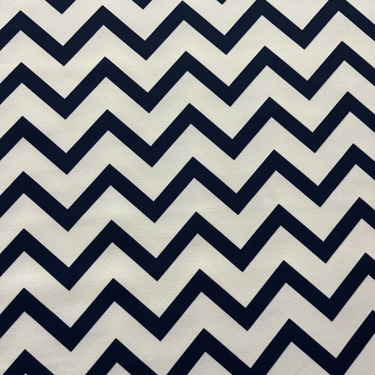 Tissu Impression Numérique - Zig Zag Marine pour Déco et Mode - Boutique MyTissus Marckolsheim Alsace