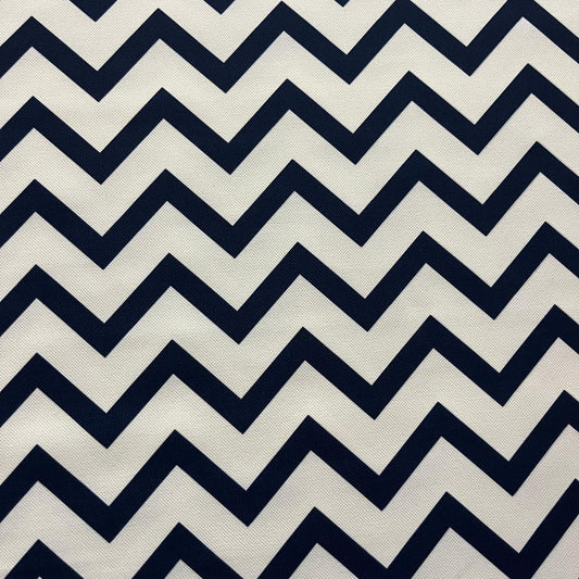 Tissu Impression Numérique - Zig Zag Marine pour Déco et Mode - Boutique MyTissus Marckolsheim Alsace