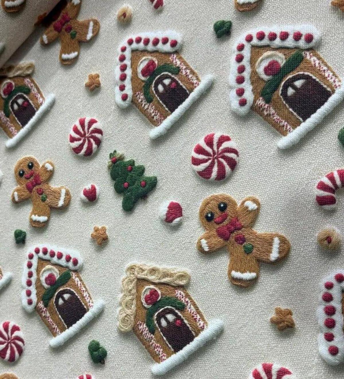 Tissu Noël Bonshommes Pain d'Épice - Création Exclusive Mytissus pour Déco et Mode - Boutique MyTissus Marckolsheim Alsace