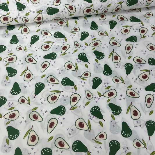 Tissu Popeline de Coton 240cm - Avocats Coupés - MyTissus pour Déco et Mode - Boutique MyTissus Marckolsheim Alsace