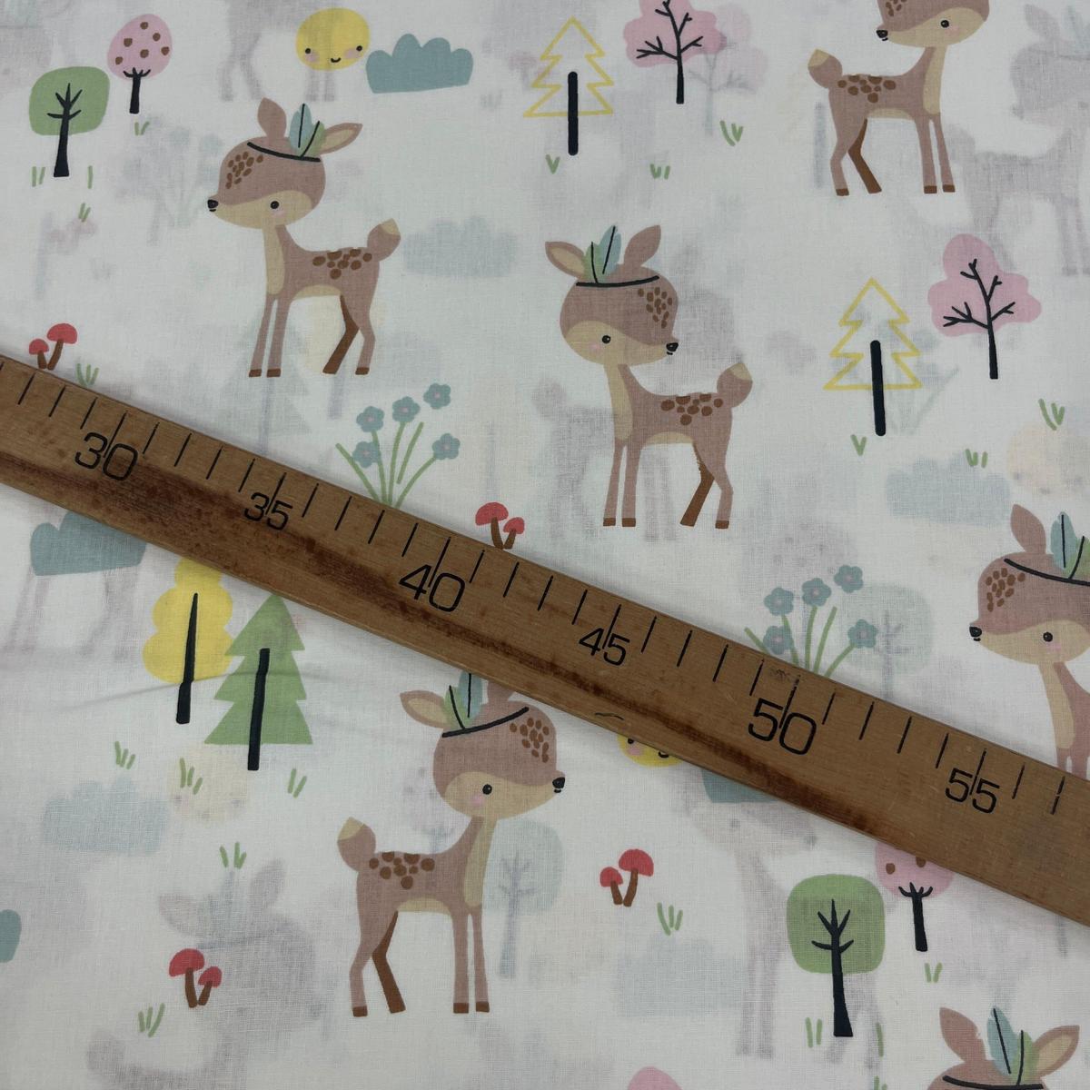 Tissu Popeline de Coton 240cm - Bambi dans la Forêt - MyTissus pour Déco et Mode - Boutique MyTissus Marckolsheim Alsace