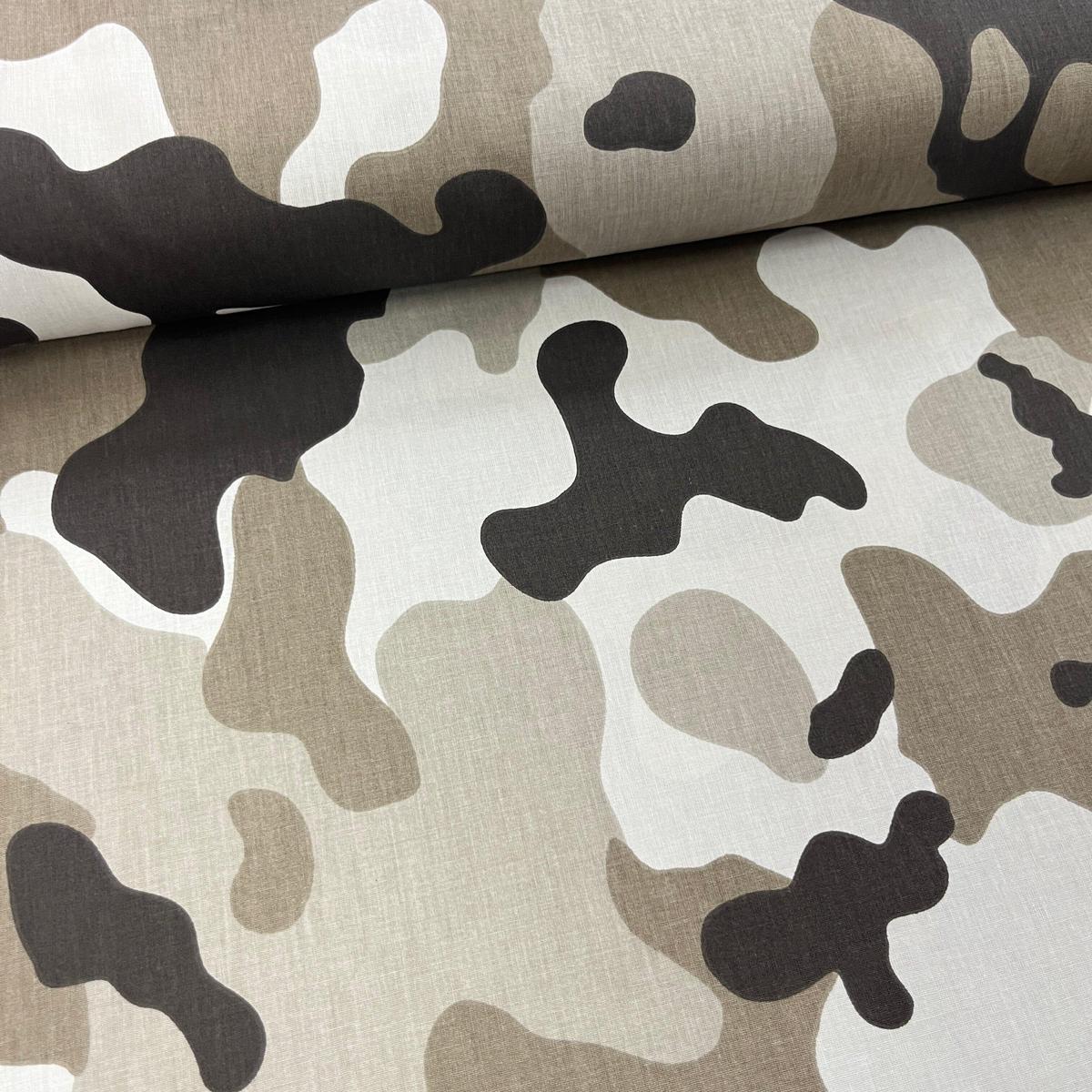 Tissu Popeline de Coton 240cm - Camouflage Militaire Marron - MyTissus pour Déco et Mode - Boutique MyTissus Marckolsheim Alsace