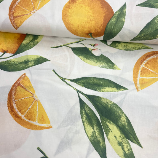 Tissu Popeline de Coton 240cm - Citrons - MyTissus pour Déco et Mode - Boutique MyTissus Marckolsheim Alsace