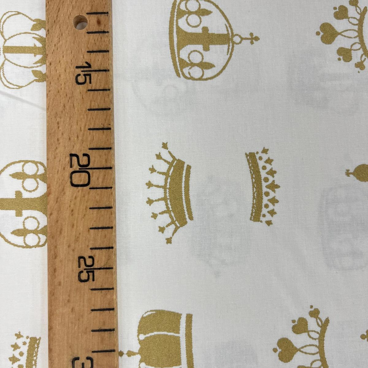 Tissu Popeline de Coton 240cm - Couronnes - MyTissus pour Déco et Mode - Boutique MyTissus Marckolsheim Alsace
