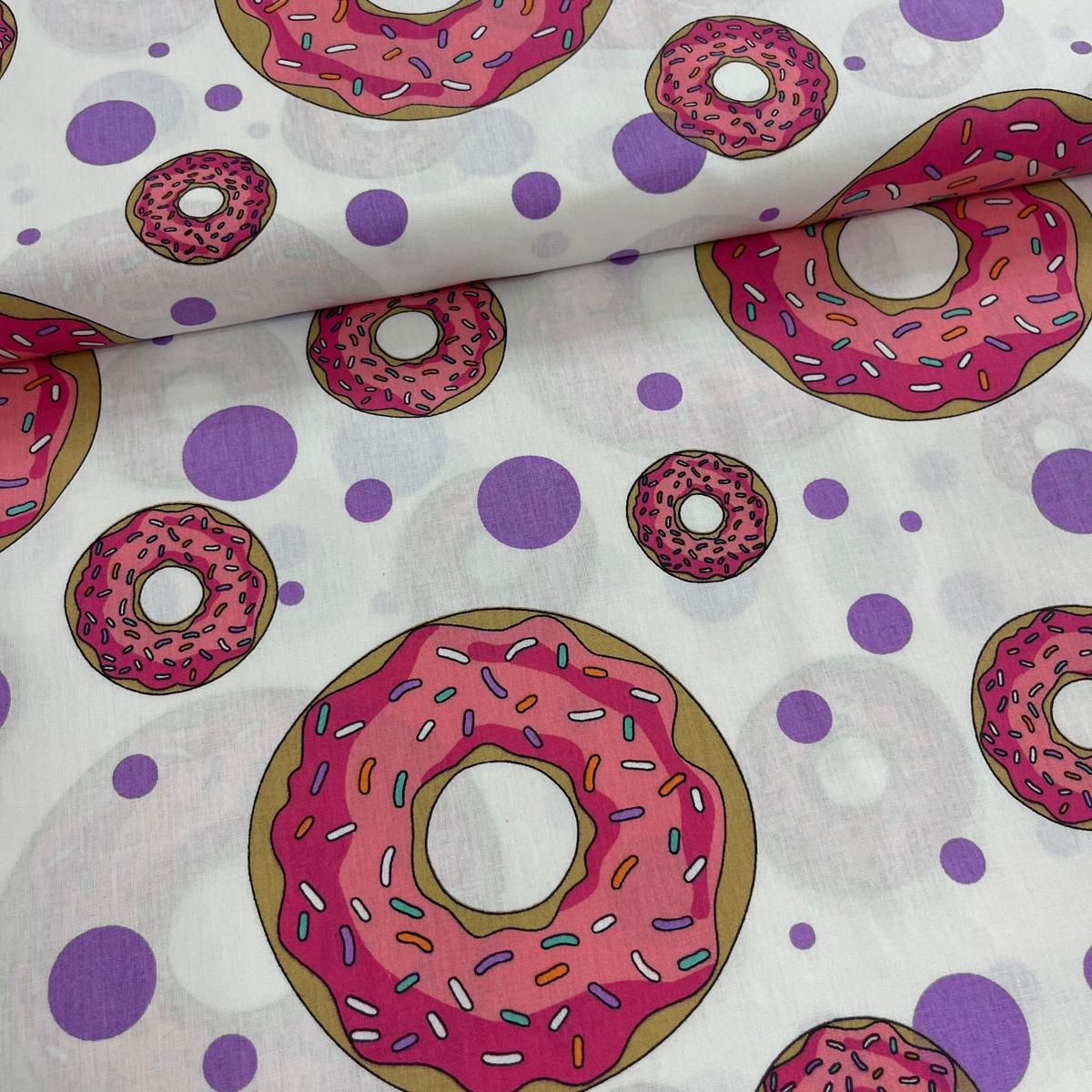 Tissu Popeline de Coton 240cm - Donuts - MyTissus pour Déco et Mode - Boutique MyTissus Marckolsheim Alsace