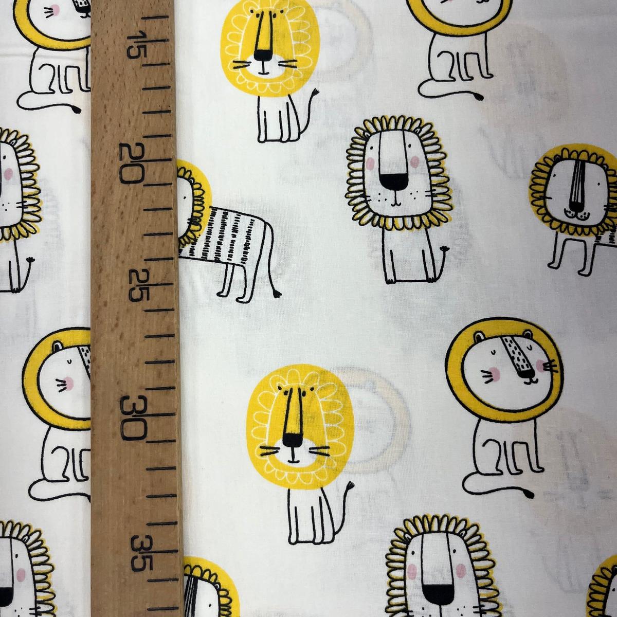 Tissu Popeline de Coton 240cm - Drôles de Lions - MyTissus pour Déco et Mode - Boutique MyTissus Marckolsheim Alsace