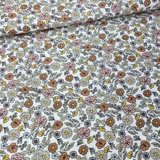 Tissu Popeline de Coton 240cm - Fleurs Automnales - MyTissus pour Déco et Mode - Boutique MyTissus Marckolsheim Alsace