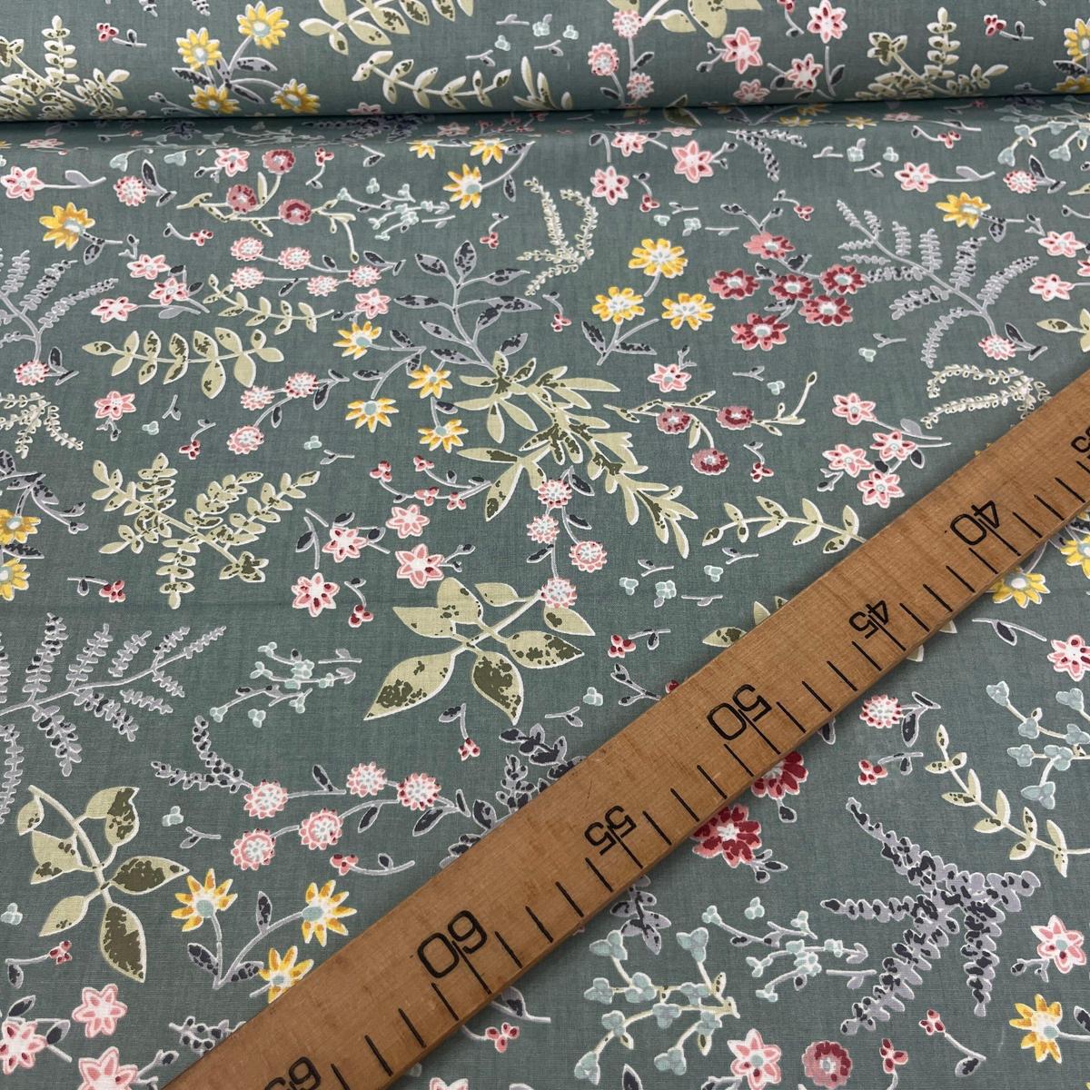 Tissu Popeline de Coton 240cm - Jardin Fleuri Petites Fleurs - MyTissus pour Déco et Mode - Boutique MyTissus Marckolsheim Alsace