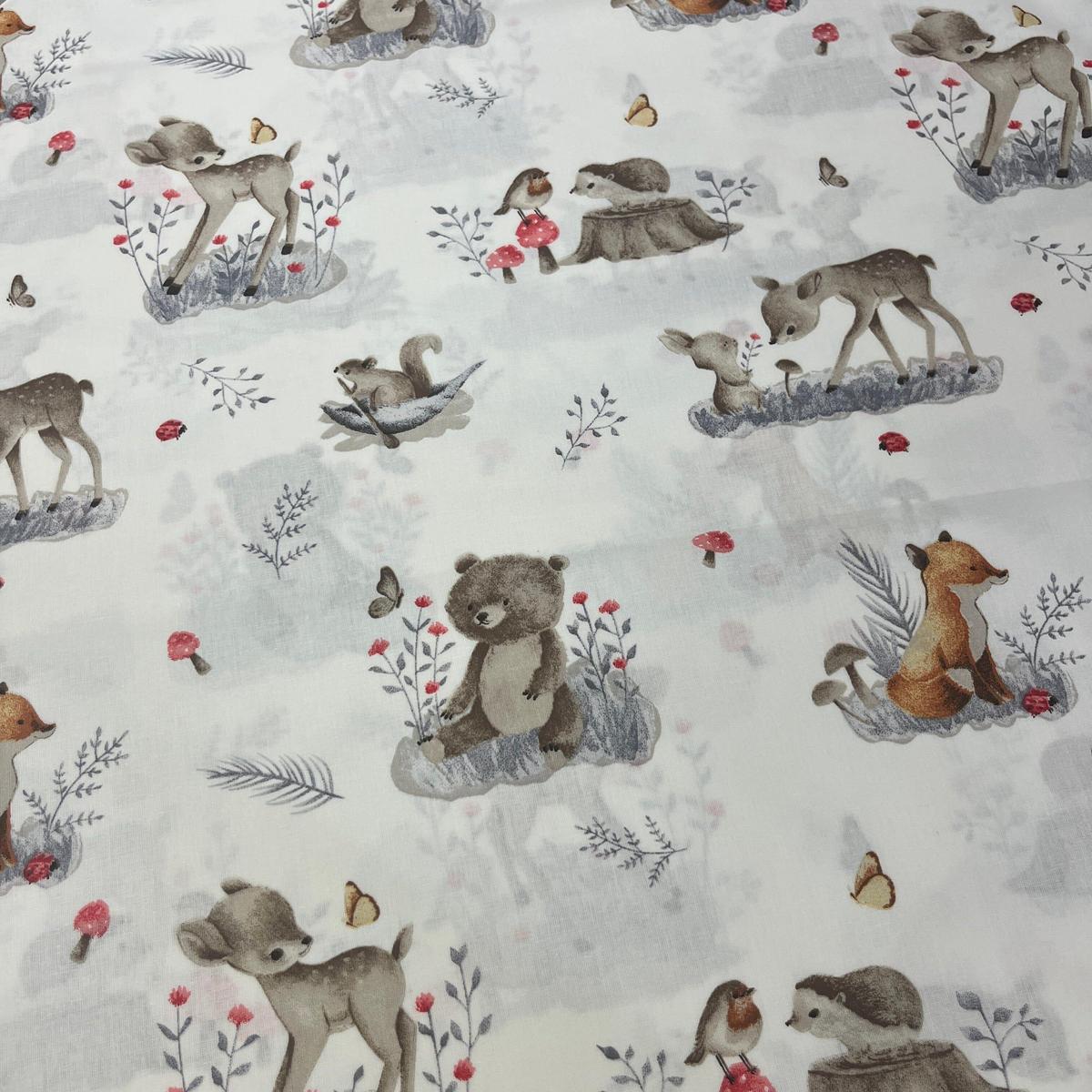 Tissu Popeline de Coton 240cm - La Forêt & Les Papillons - MyTissus pour Déco et Mode - Boutique MyTissus Marckolsheim Alsace