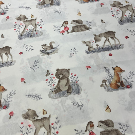 Tissu Popeline de Coton 240cm - La Forêt & Les Papillons - MyTissus pour Déco et Mode - Boutique MyTissus Marckolsheim Alsace
