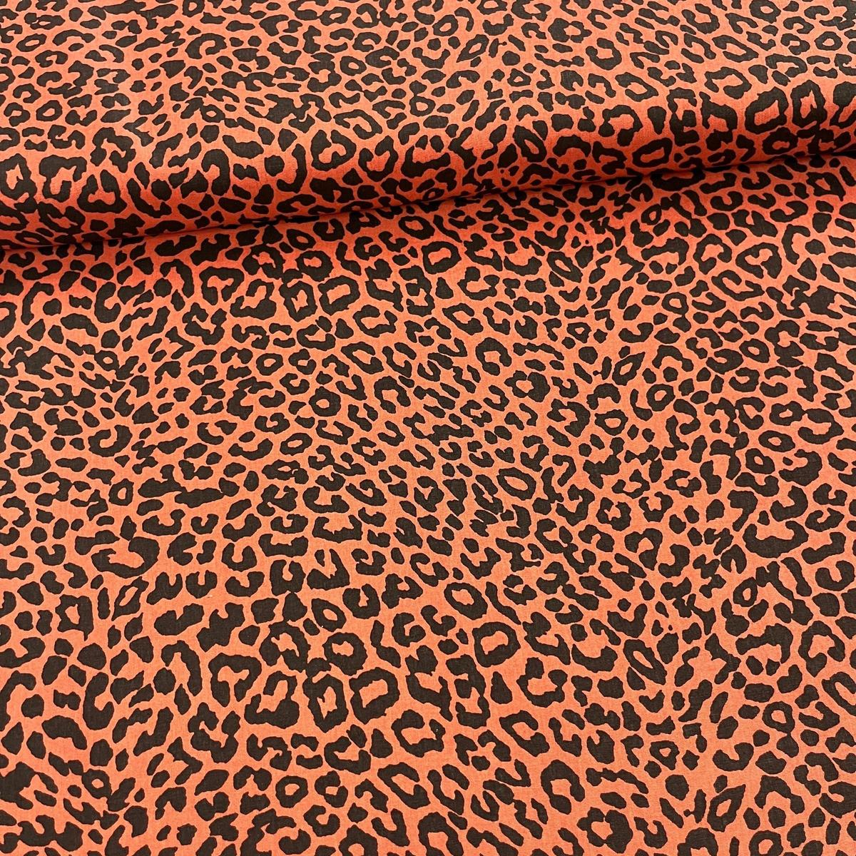 Tissu Popeline de Coton 240cm - Léopard Terracotta - MyTissus pour Déco et Mode - Boutique MyTissus Marckolsheim Alsace
