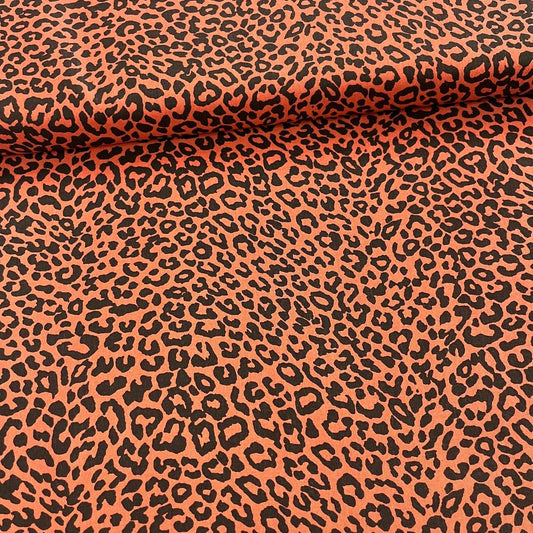 Tissu Popeline de Coton 240cm - Léopard Terracotta - MyTissus pour Déco et Mode - Boutique MyTissus Marckolsheim Alsace
