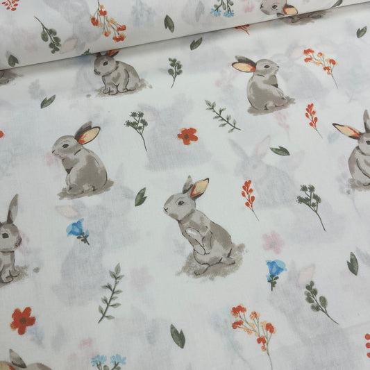 Tissu Popeline de Coton 240cm - Les Lapins de Pâques - MyTissus pour Déco et Mode - Boutique MyTissus Marckolsheim Alsace