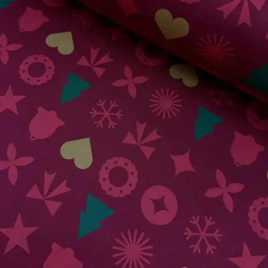 Tissu Popeline de Coton 240cm - Motifs Géométriques Noël - MyTissus pour Déco et Mode - Boutique MyTissus Marckolsheim Alsace