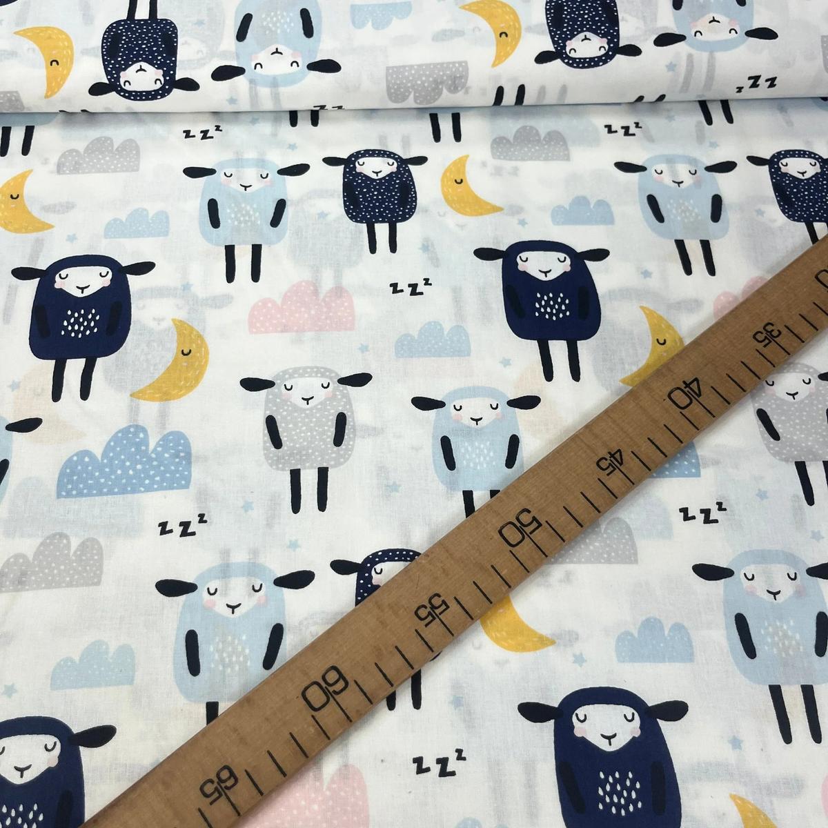 Tissu Popeline de Coton 240cm - Moutons Rigolos - MyTissus pour Déco et Mode - Boutique MyTissus Marckolsheim Alsace