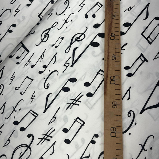 Tissu Popeline de Coton 240cm - Notes de Musique - MyTissus pour Déco et Mode - Boutique MyTissus Marckolsheim Alsace