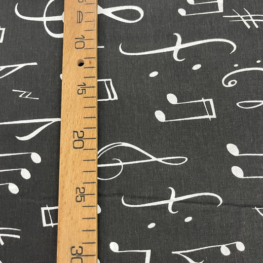 Tissu Popeline de Coton 240cm - Notes de Musique Noir - MyTissus pour Déco et Mode - Boutique MyTissus Marckolsheim Alsace