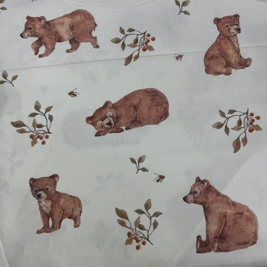 Tissu Popeline de Coton 240cm - Ours au Dodo - MyTissus pour Déco et Mode - Boutique MyTissus Marckolsheim Alsace