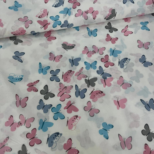 Tissu Popeline de Coton 240cm - Papillons en Vol - MyTissus pour Déco et Mode - Boutique MyTissus Marckolsheim Alsace