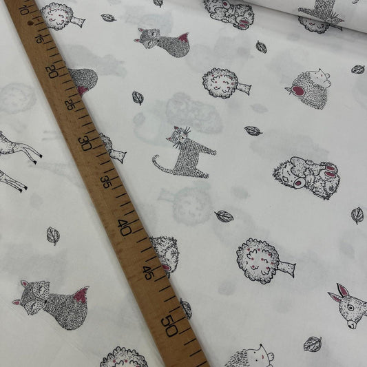 Tissu Popeline de Coton 240cm - Petits Animaux de Compagnie - MyTissus pour Déco et Mode - Boutique MyTissus Marckolsheim Alsace